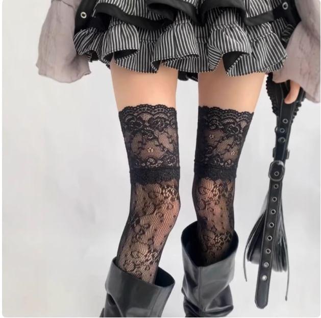 Lace Over The Knee Socks Product Image