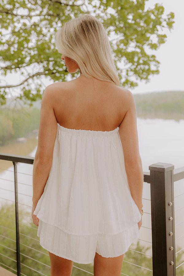 Cocktails First Romper in White Product Image