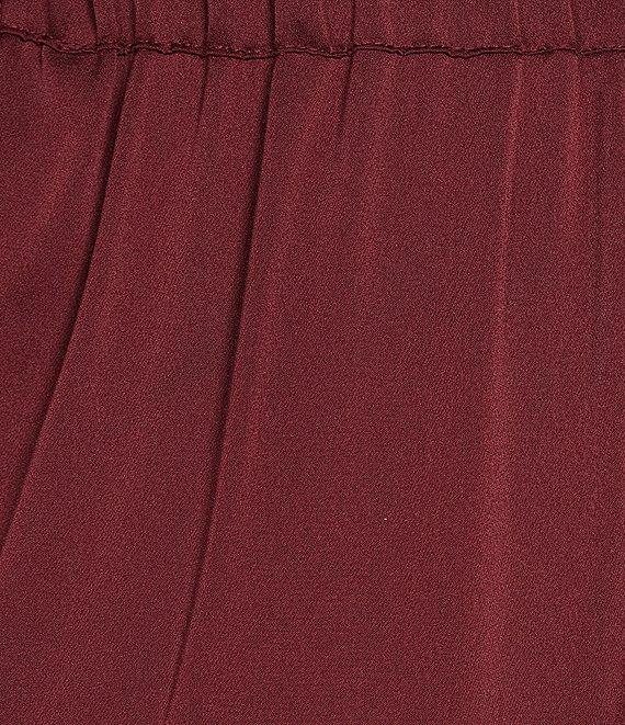 Alex Marie Kristen Stretch Satin Flat Front Full Length Wide Leg Pants Product Image