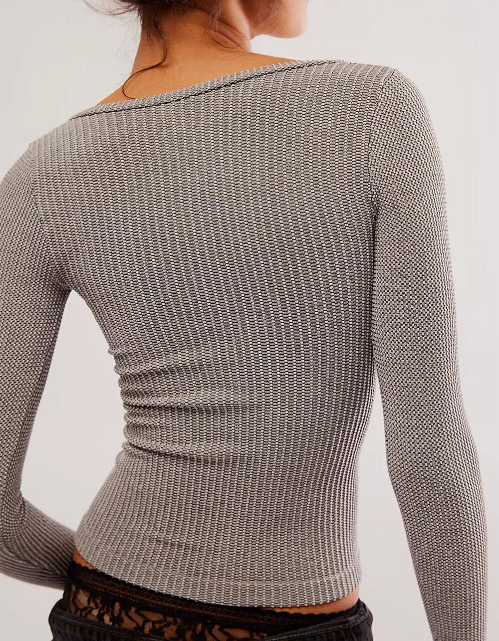 FREE PEOPLE Clean Slate Womens Seamless Layering Top - HEATHER GRAY Product Image