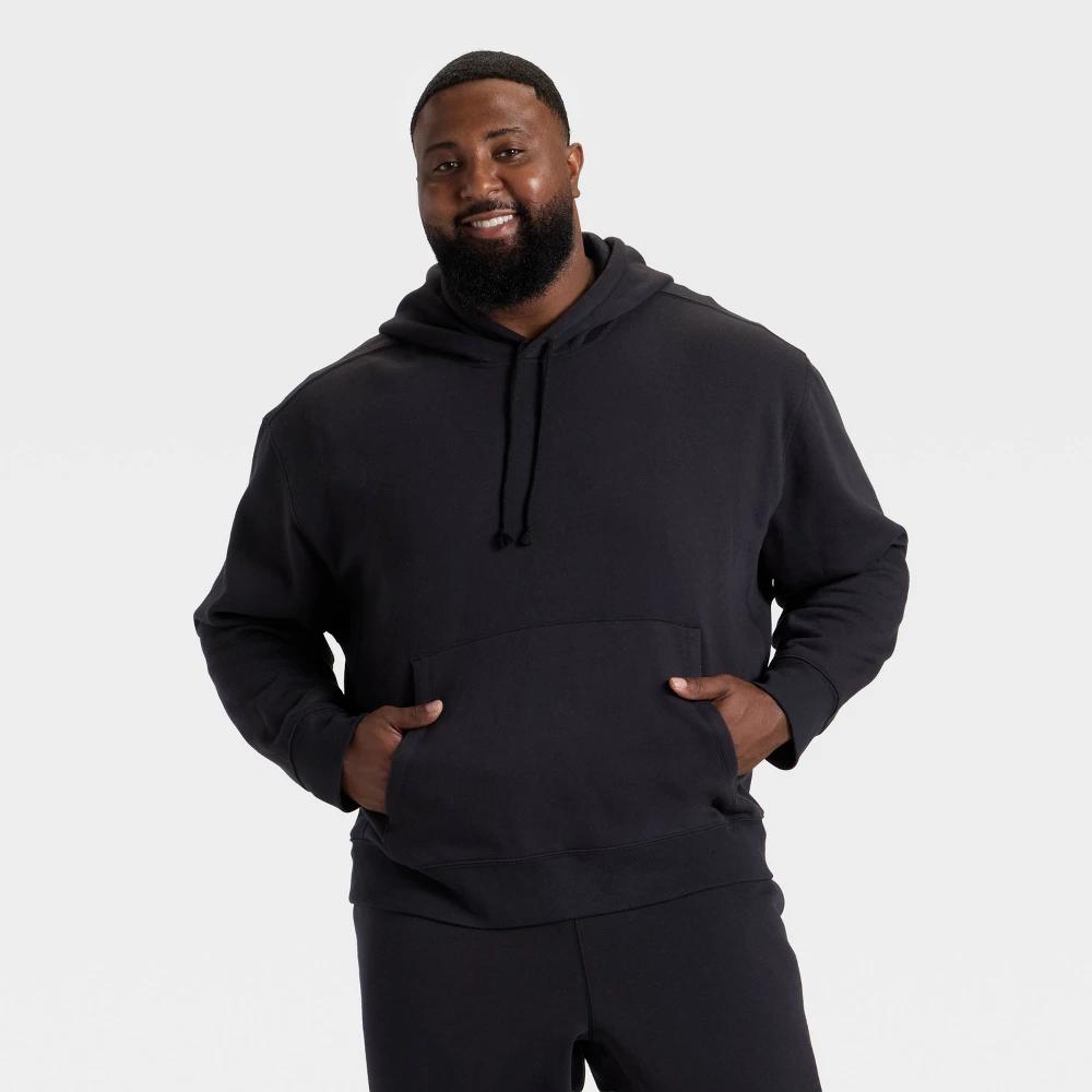 Men's Big Active Comfort Cotton Fleece Hoodie - All In Motion™ Heather Gray 3XL Product Image