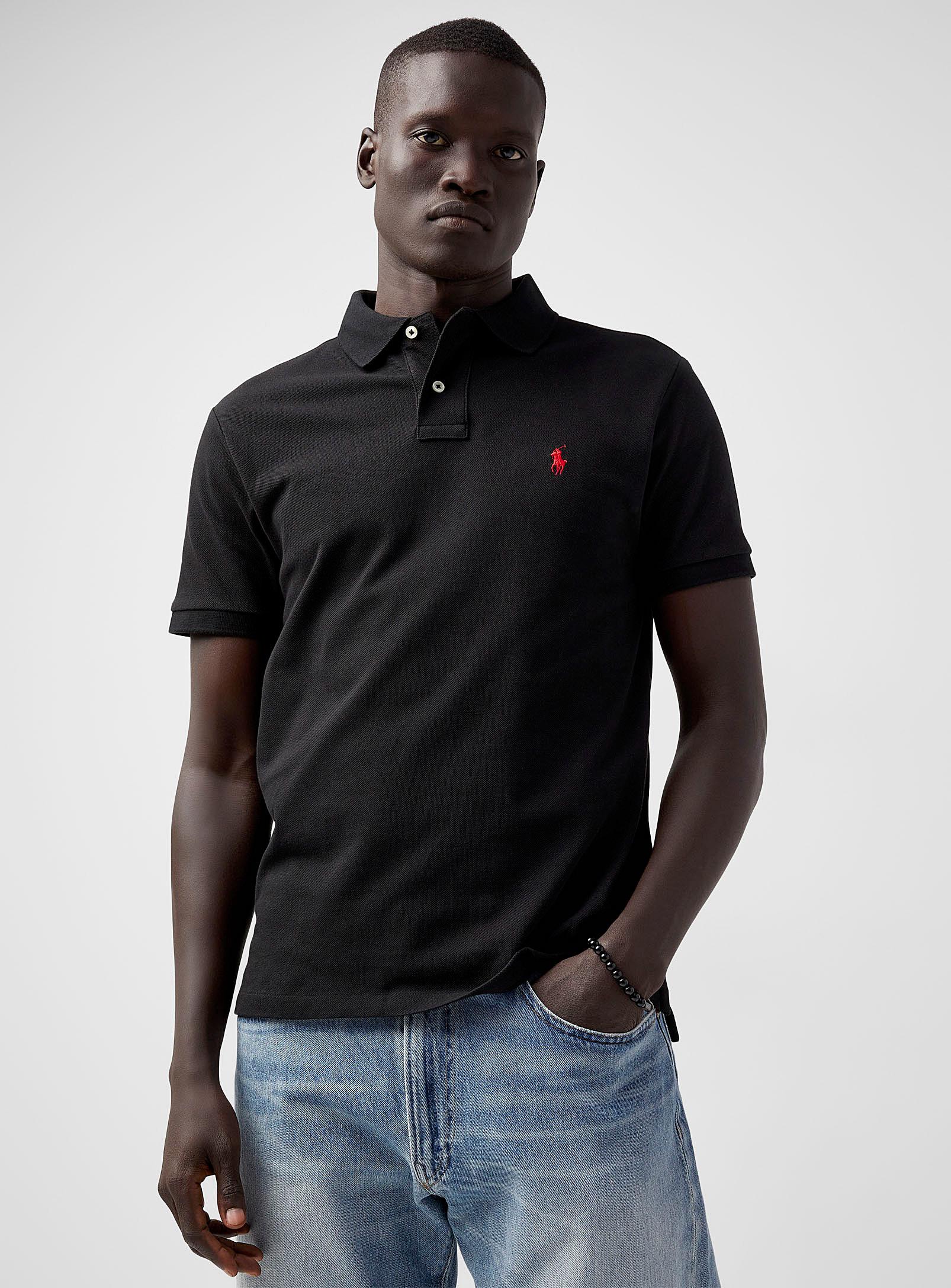 POLO RALPH LAUREN Black Polo Shirt With Classic Collar And Pony Embroidery On The Front In Cotton Man Product Image