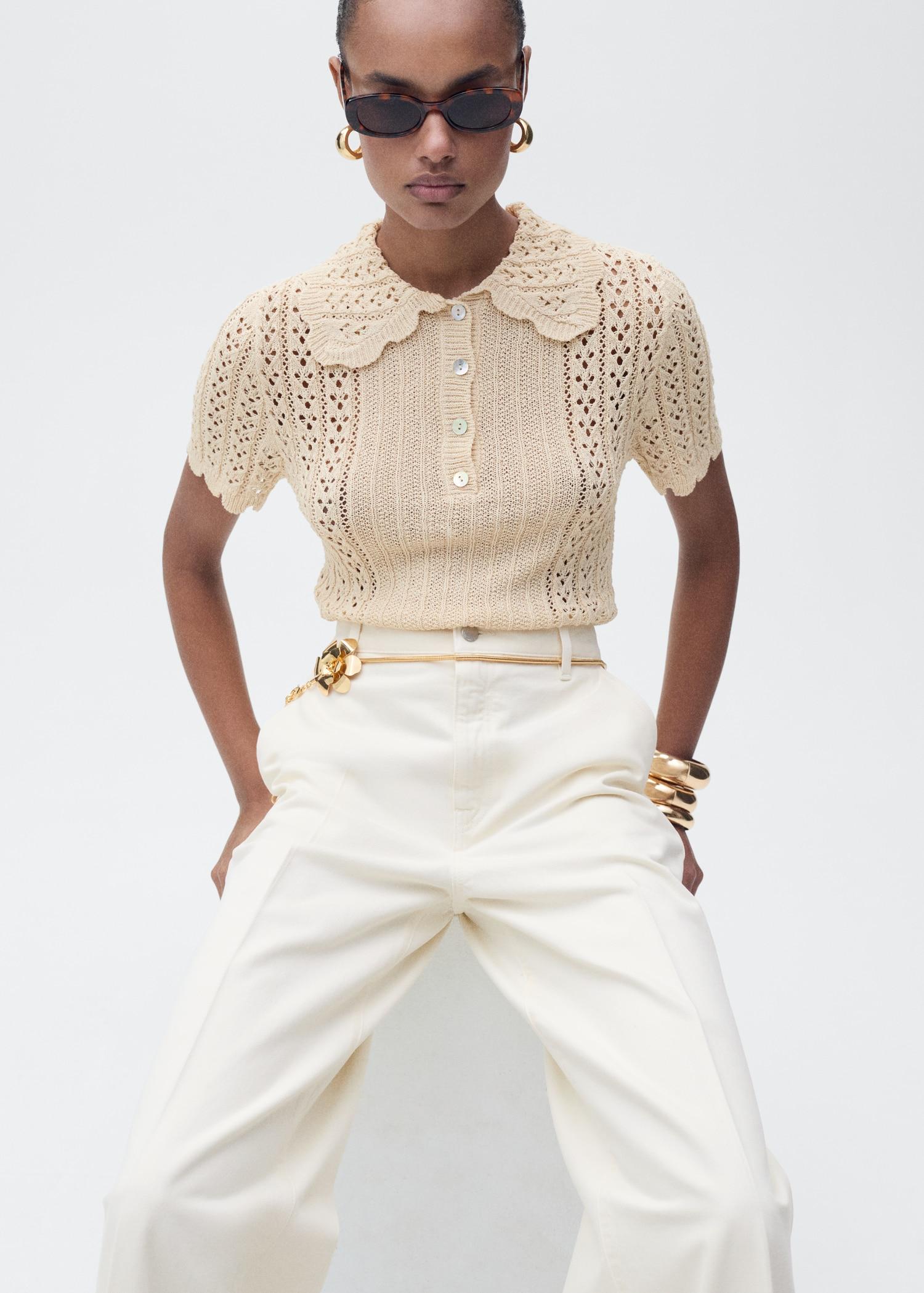 High-rise wideleg jeans - Women | MANGO USA Product Image