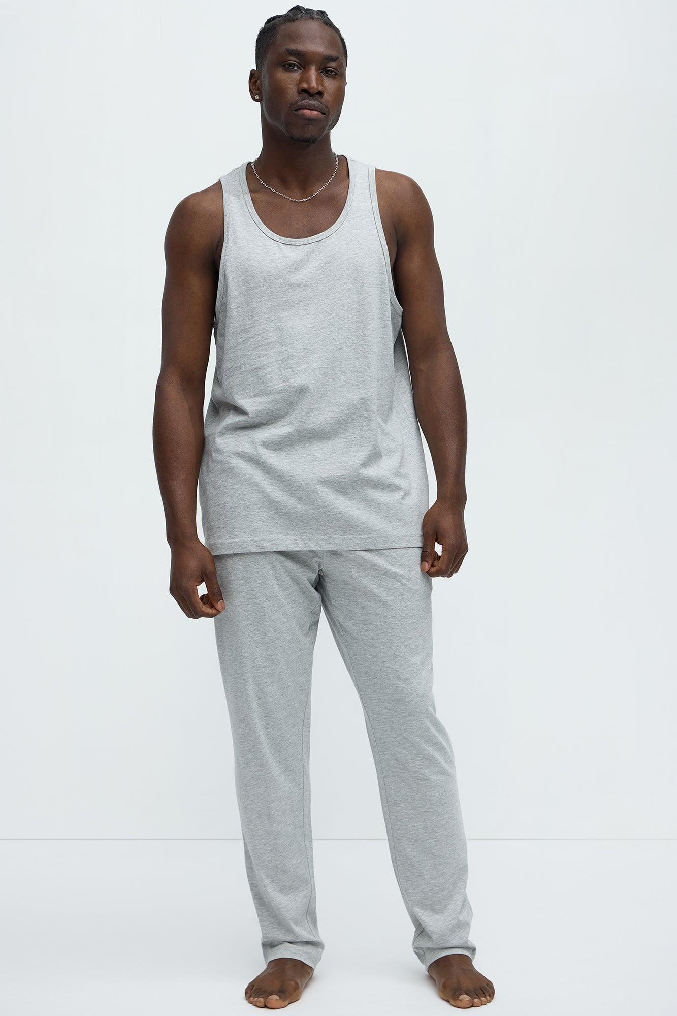 Essential Cotton Lounge Pants - Heather Grey Product Image