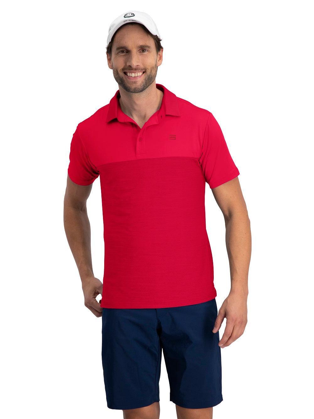 Three Sixty Six Men's Heathered Two-Tone Golf Polo Male Product Image