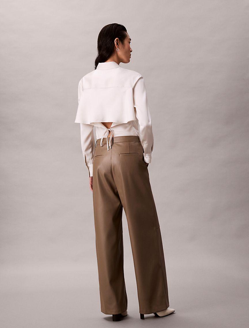 Faux Leather Relaxed Pants Product Image
