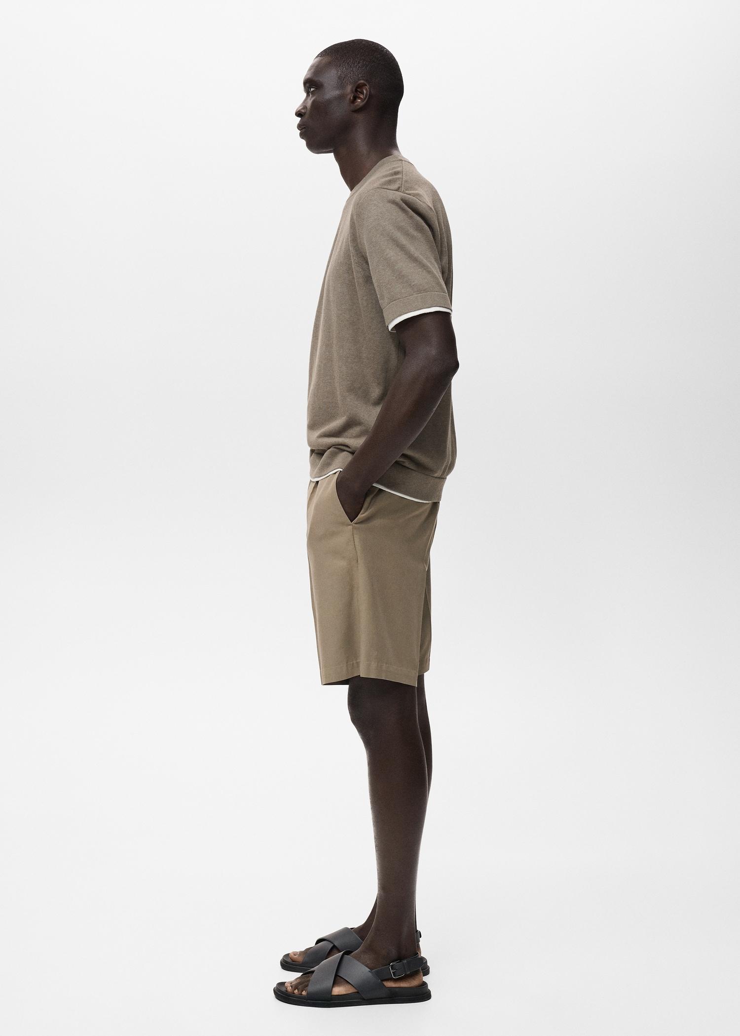 100% linen bermuda shorts - Men | MANGO USA Product Image