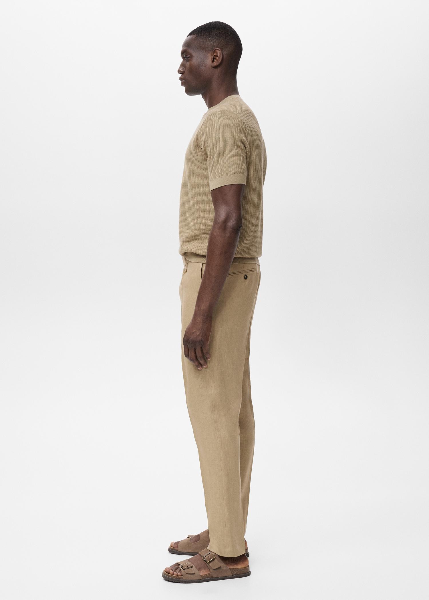 Slim-fit 100% linen pants - Men | MANGO USA Product Image