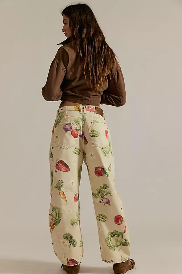We The Free Good Luck Printed Barrel Jeans Product Image
