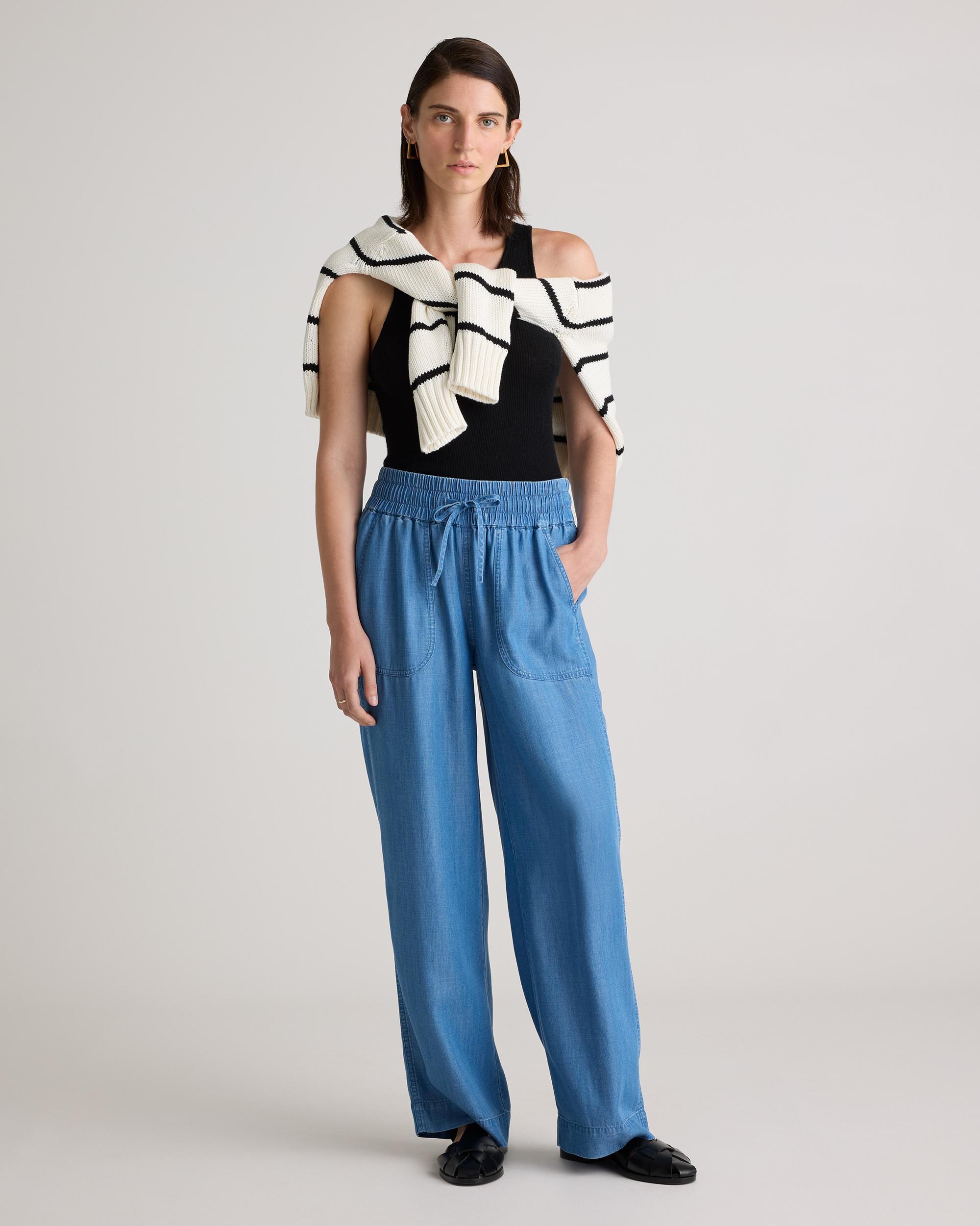 Quince | Women's Pull-On Tencel Chambray Pants Product Image