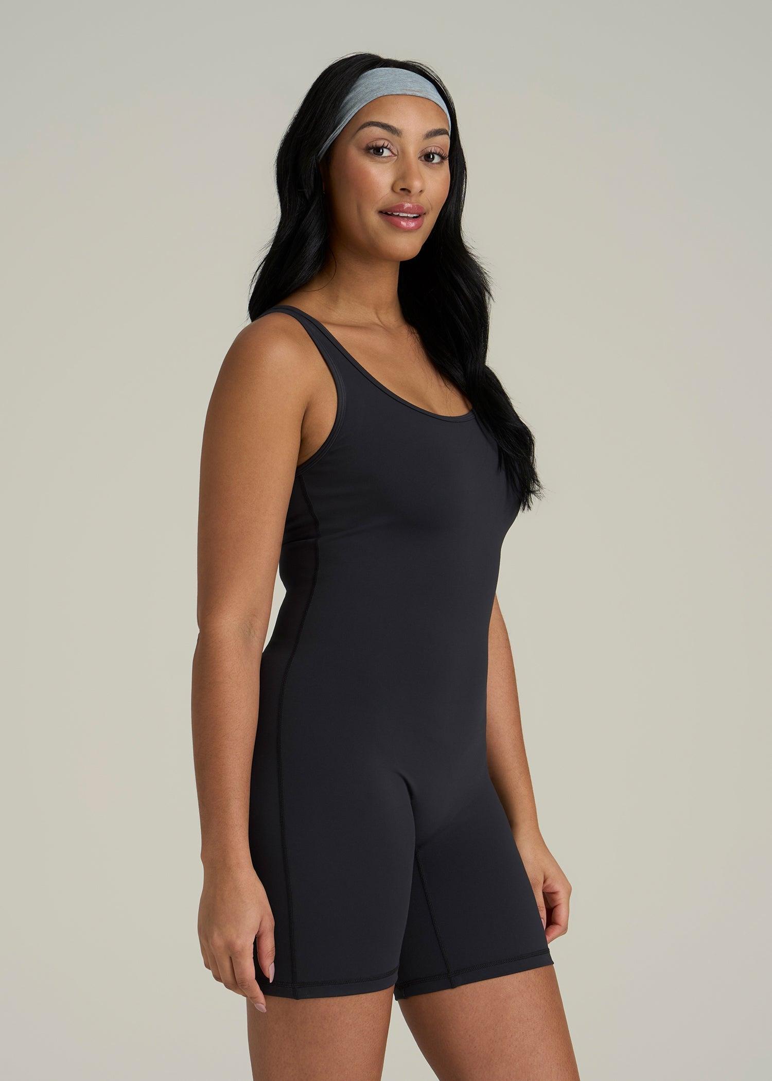 Balance Scoopneck Romper for Tall Women in Black Female Product Image