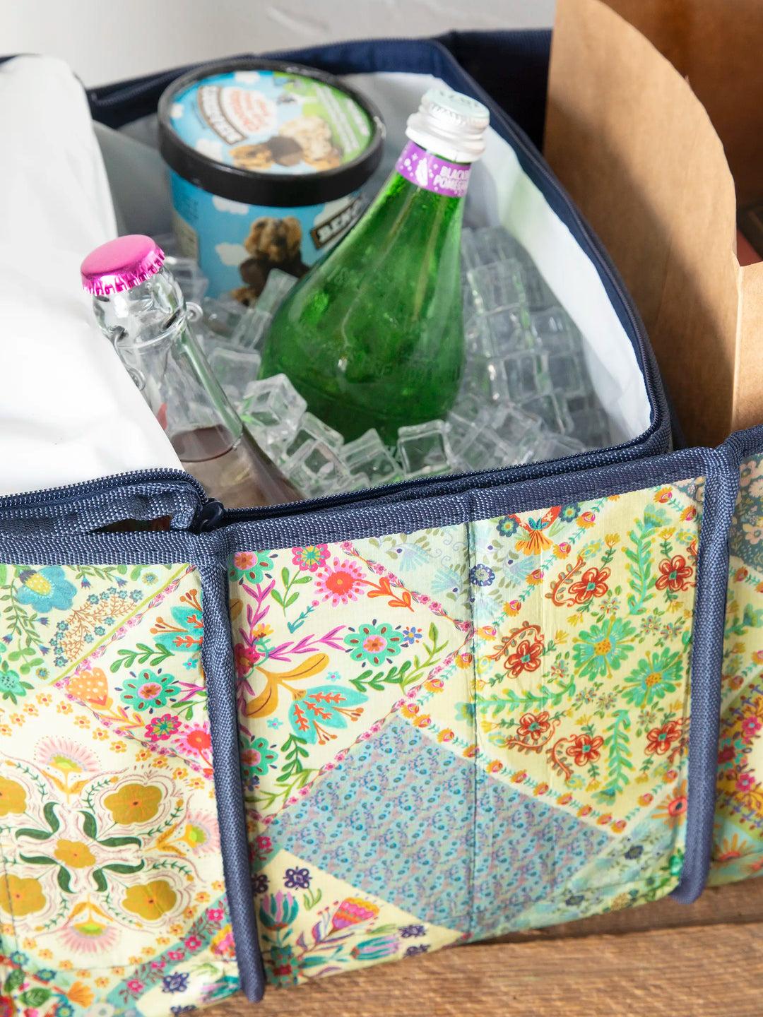 Car Trunk Organizer - Navy Folk Flower Product Image