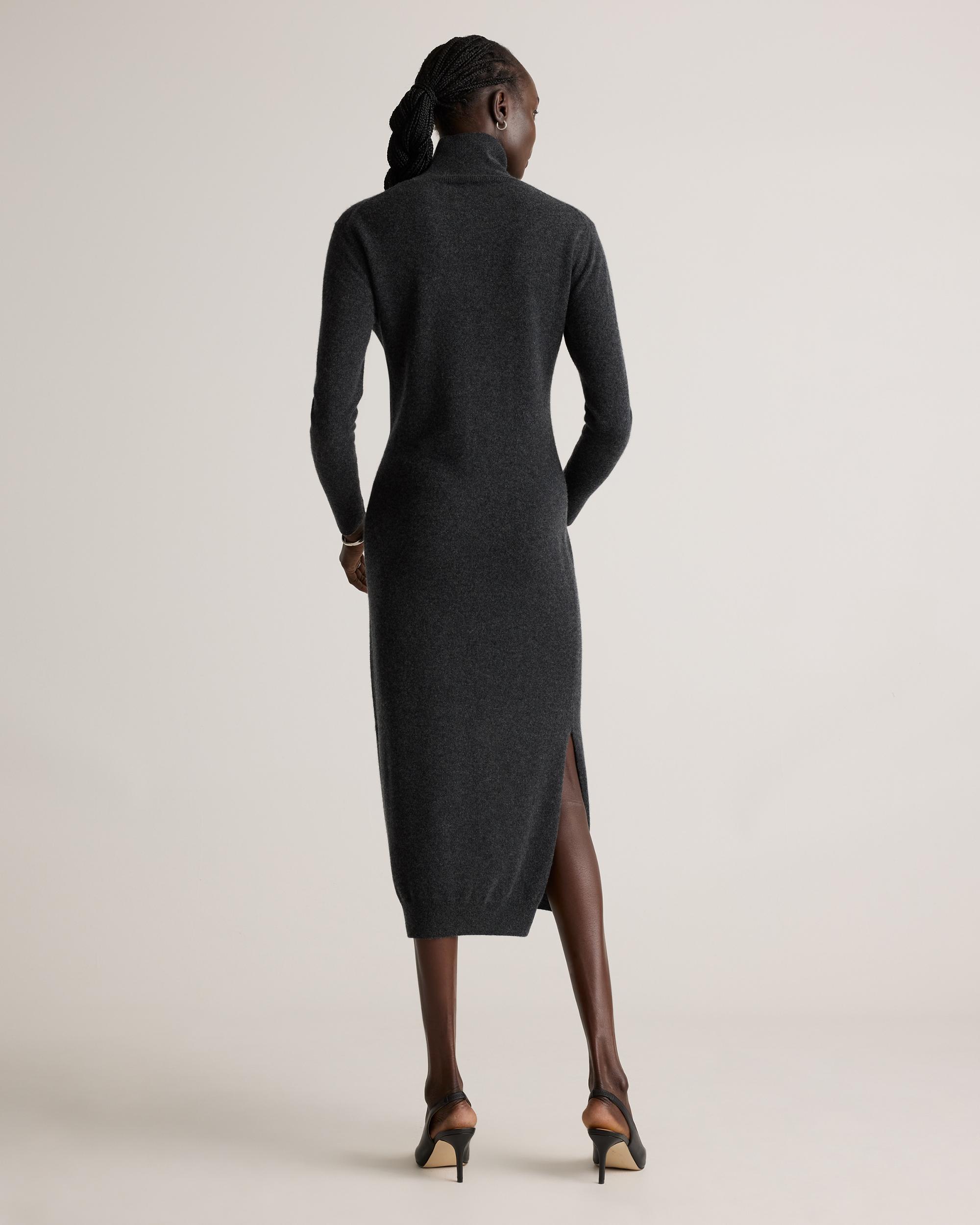Quince | Women's Mongolian Cashmere Turtleneck Midi Sweater Dress Product Image
