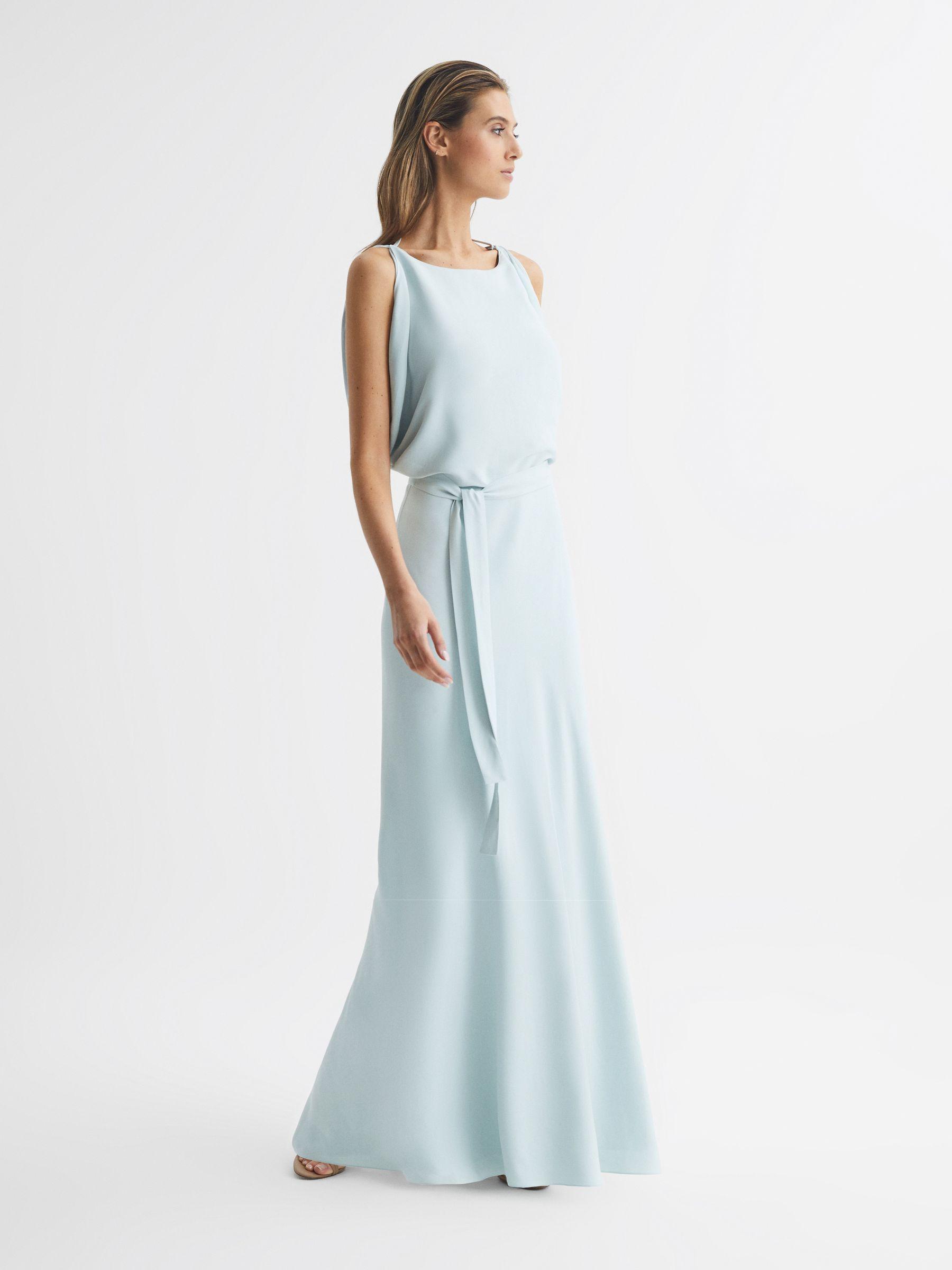 Cowl Neck Bridesmaid Maxi Dress in Green Product Image