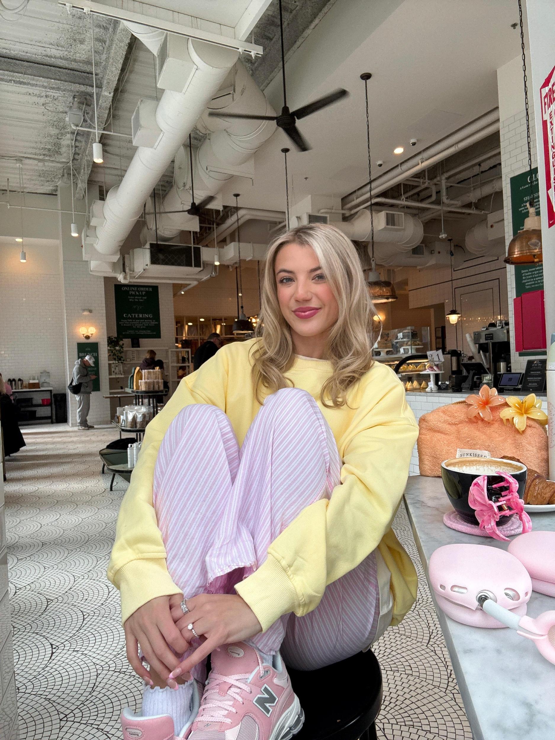 Isabella Banana Yellow Sunkissedcoconut Embroider Sweatshirt Product Image