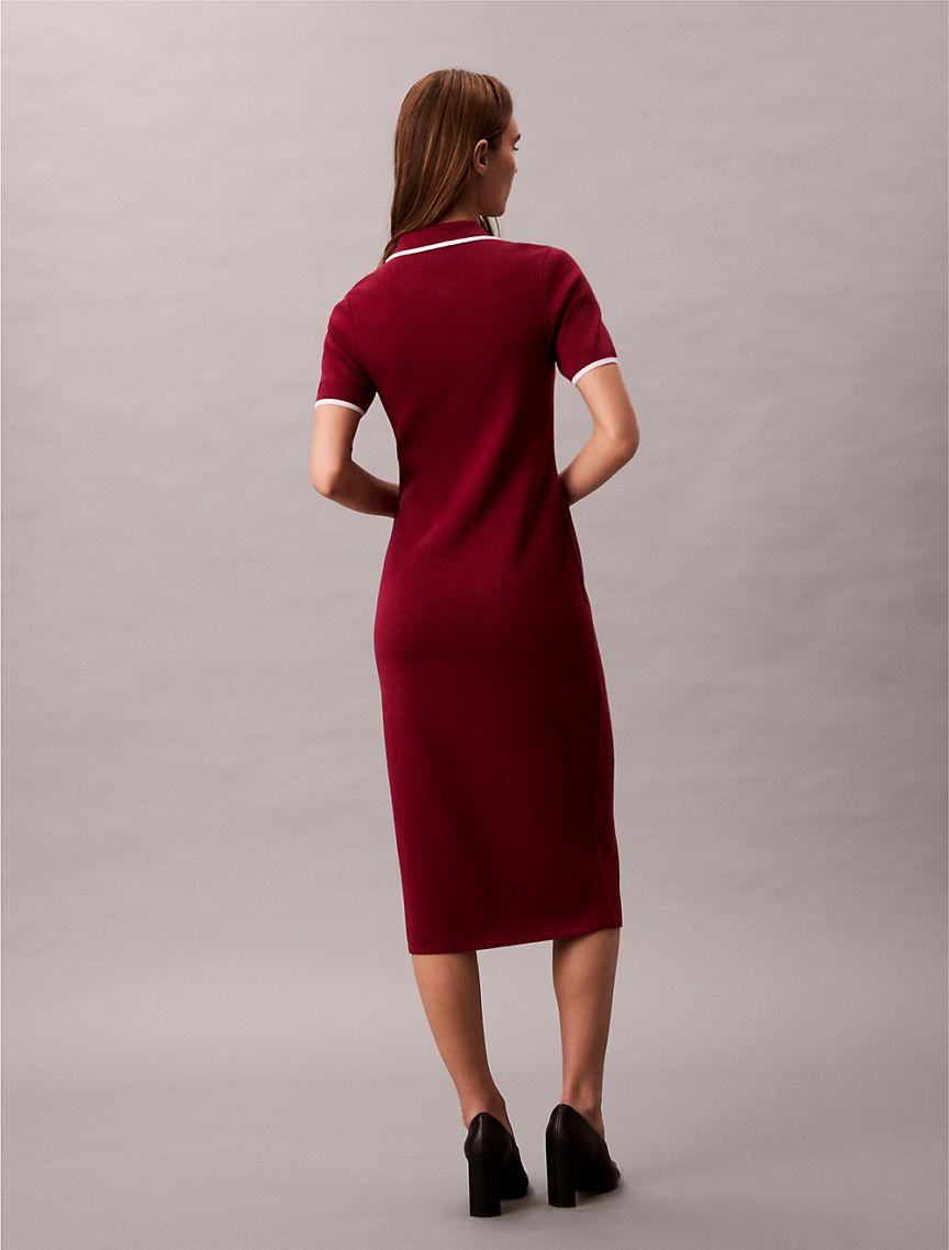 Colorblock Trim Midi Dress Product Image