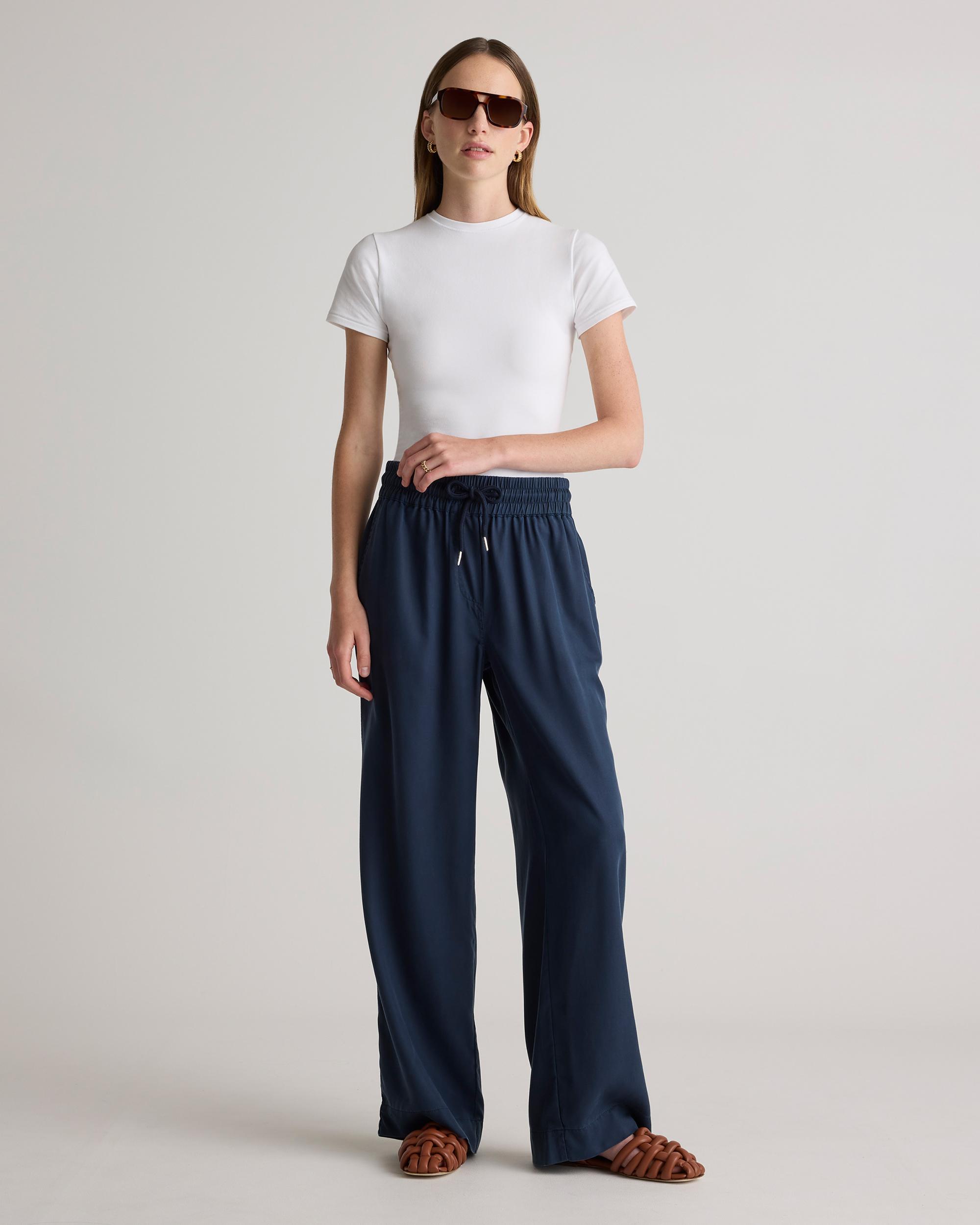 Quince | Women's Vintage Wash Tencel Wide Leg Pants Size XL Product Image