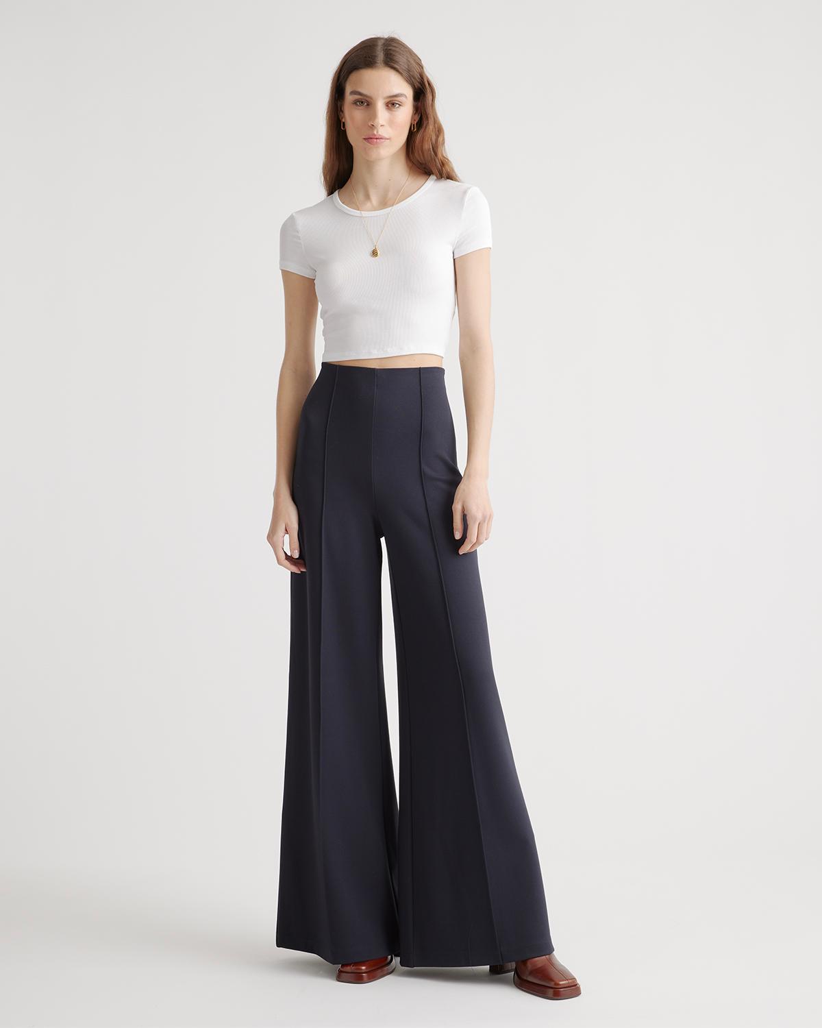 Quince | Women's Ultra-Stretch Ponte Super Wide Leg Pants Size XL, Rayon Product Image