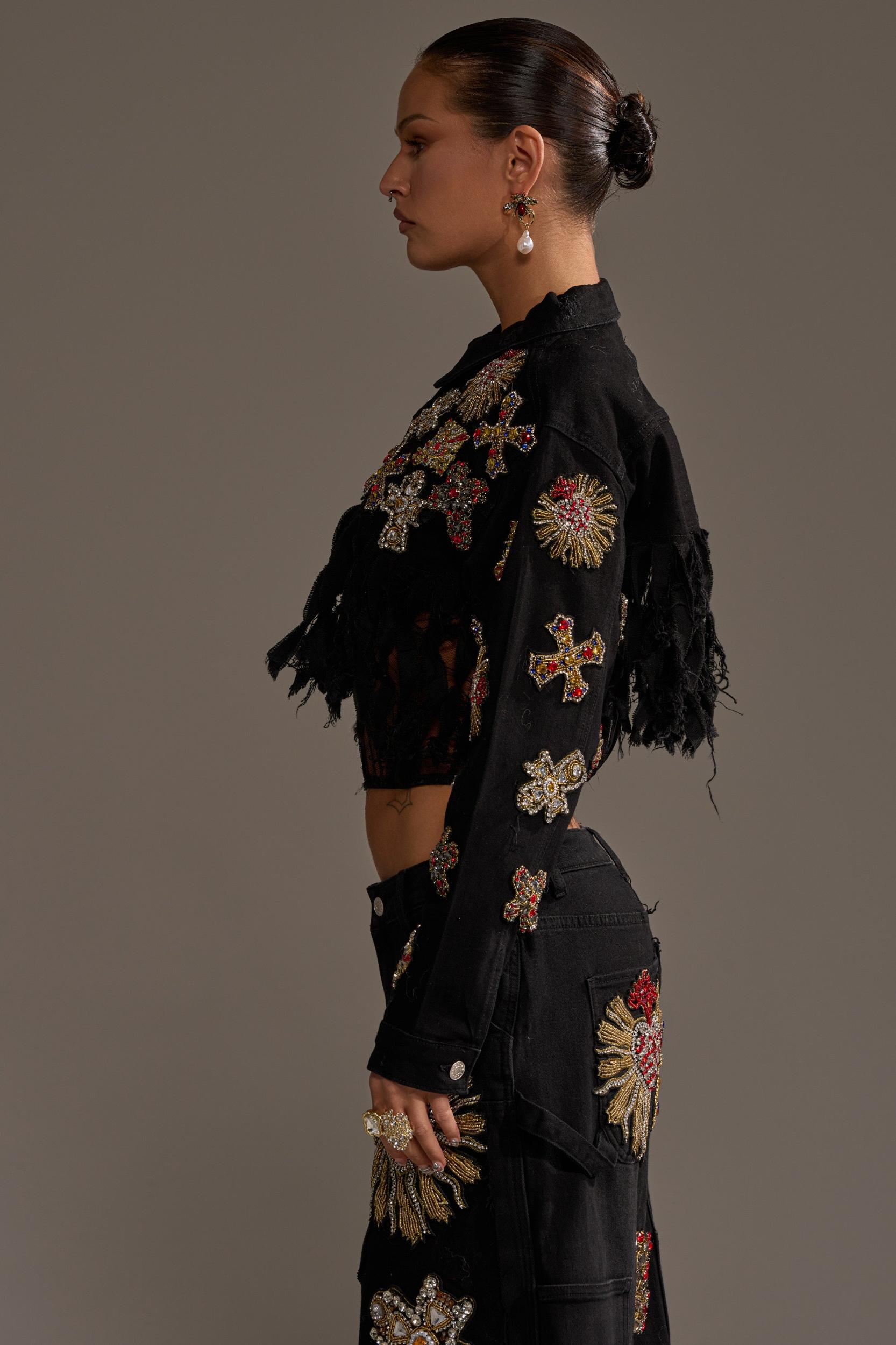 MAIN SQUEEZE CROPPED DENIM JACKET Product Image