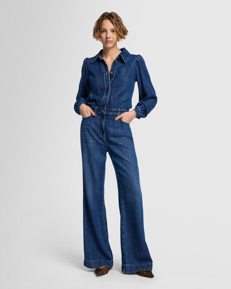 Denim Lustre Tailored Jumpsuit Product Image