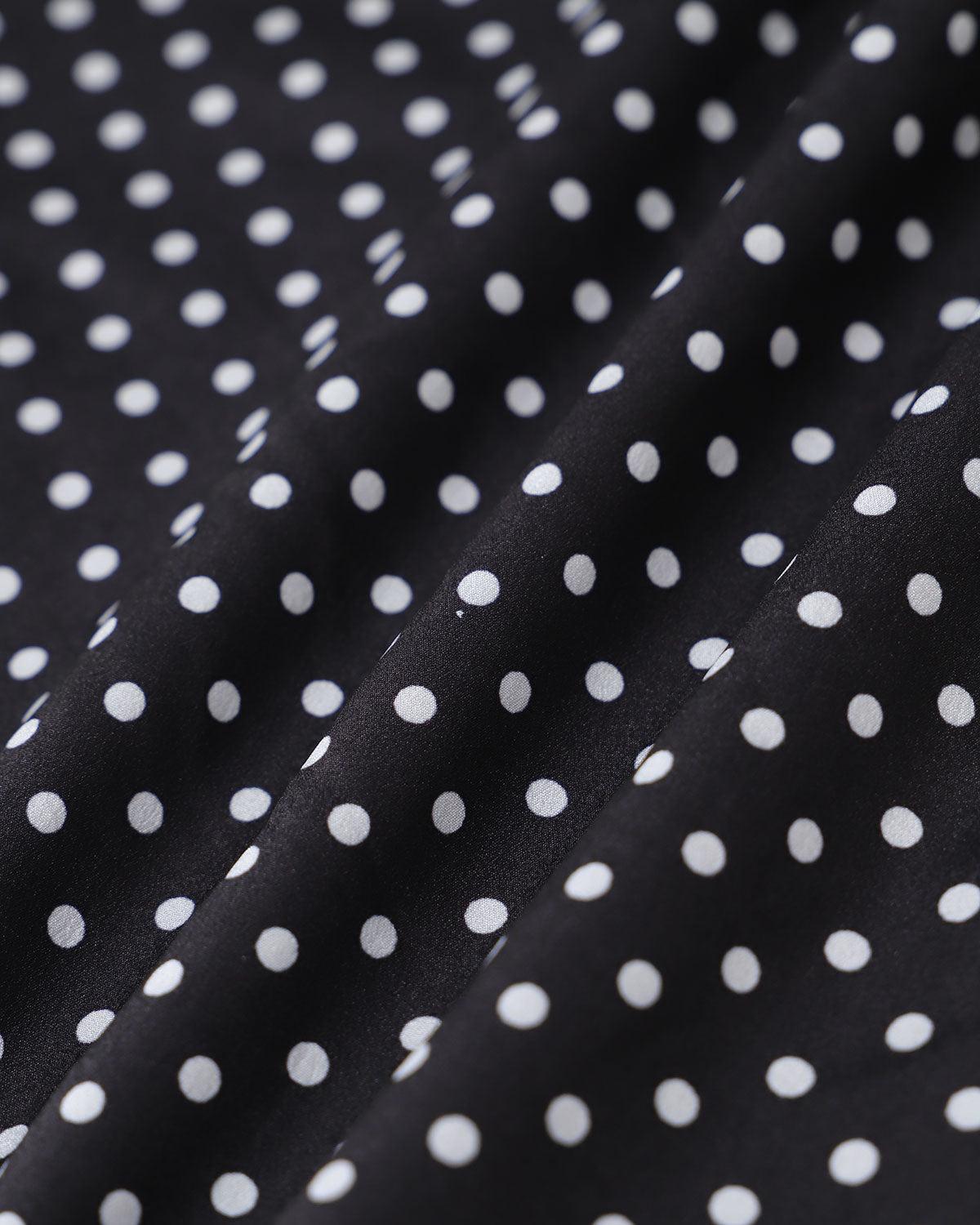 Black Polka Dot A-Line Mini Skirt Product Image