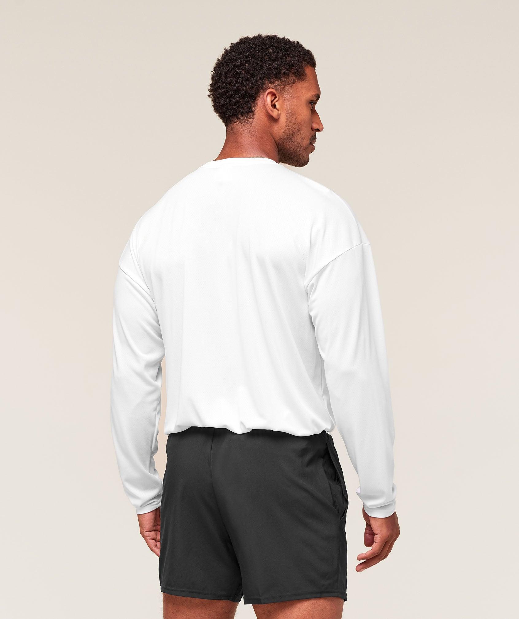 Gymshark Arrival Oversized Long Sleeve T-Shirt - White Male Product Image