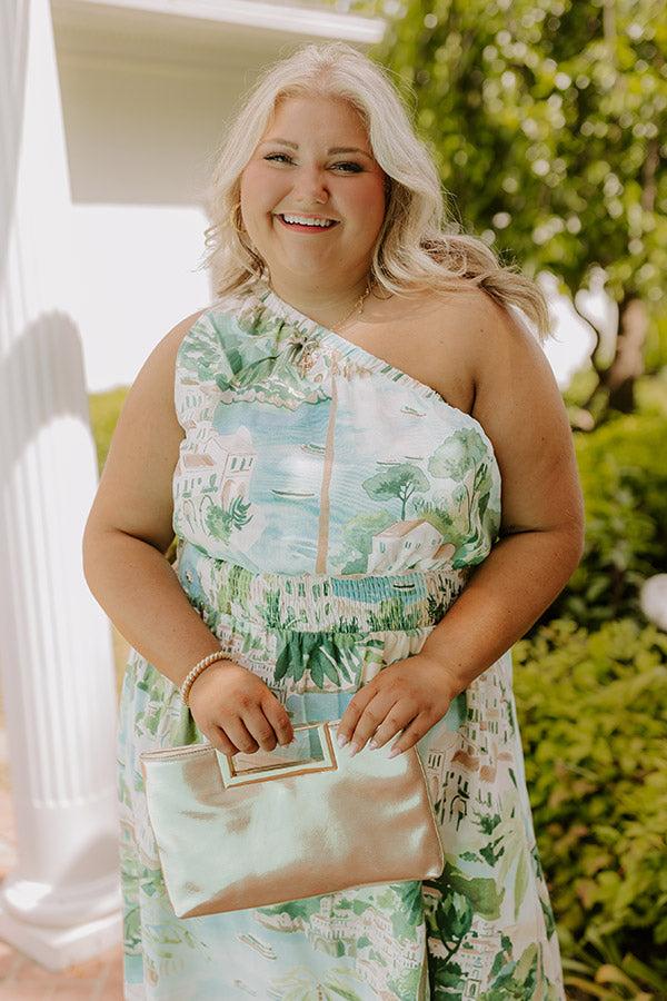 Strolling Through Capri Linen-Blend Midi Dress Curves Product Image