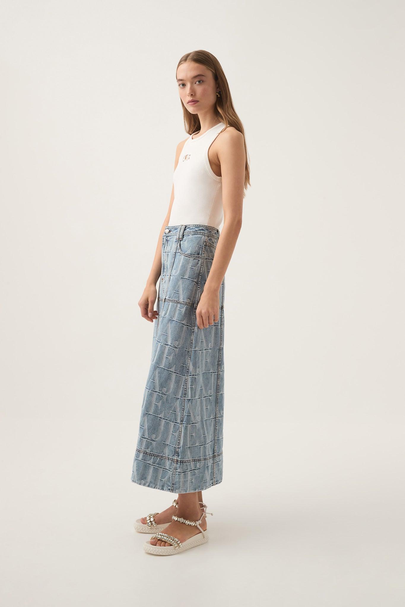 Nostalgia Denim Midi Skirt Product Image