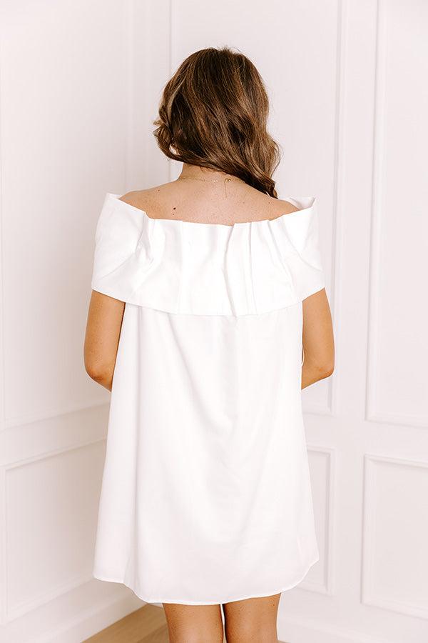 Uptown Social Off Shoulder Mini Dress in White Product Image