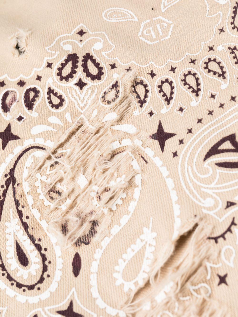 paisley-print cotton jeans Product Image