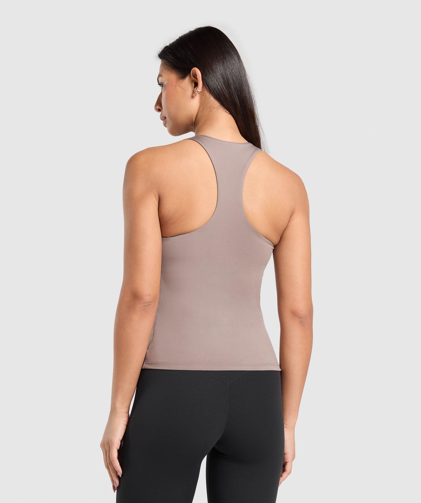 Gymshark Everyday Racer Back Tank With Shelf - Lifestyle Brown Female Product Image