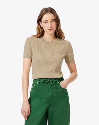 Women's Wash Effect Cable Knit Sweater Product Image