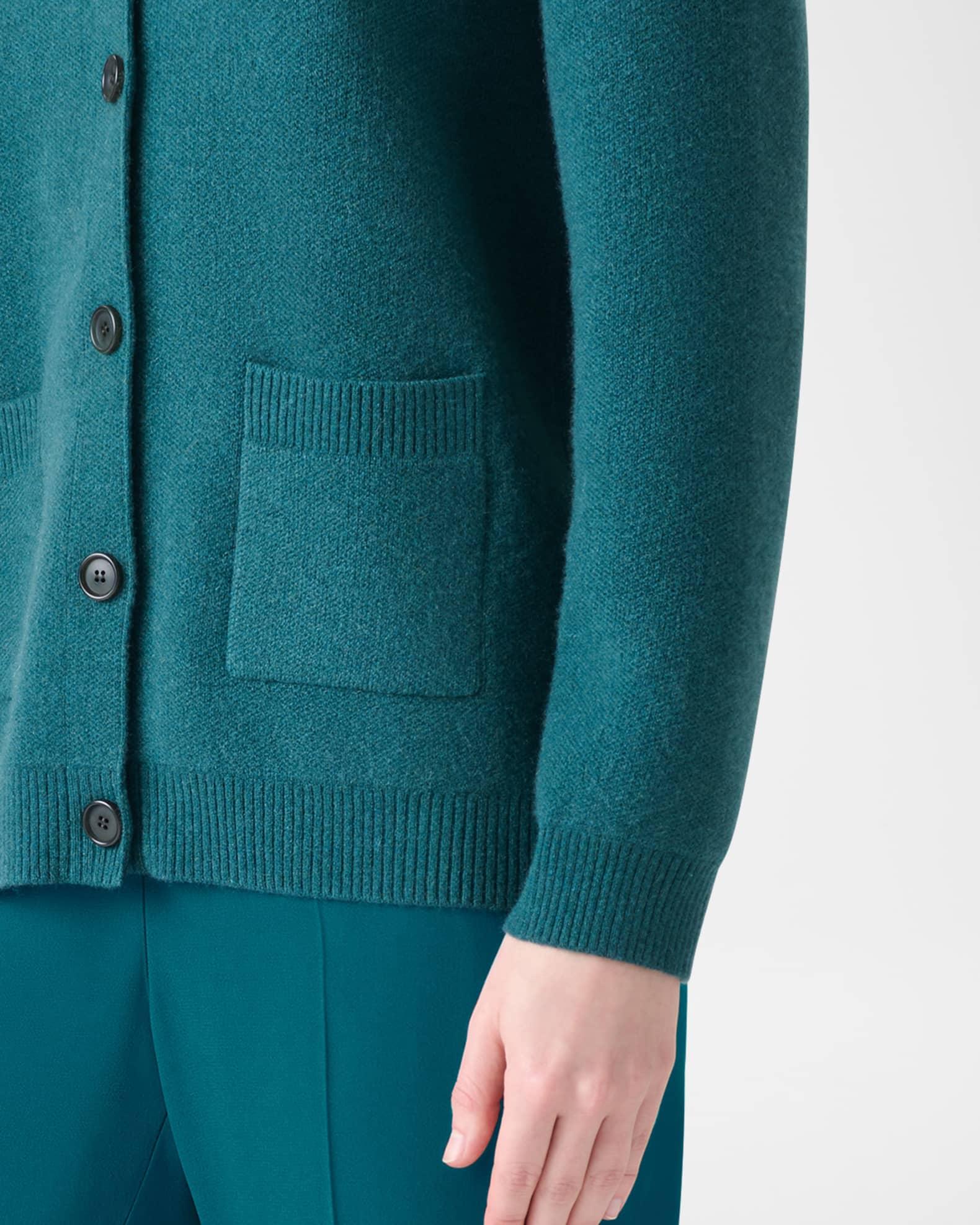 Pure Cashmere Pique Knit Crewneck Cardigan Product Image