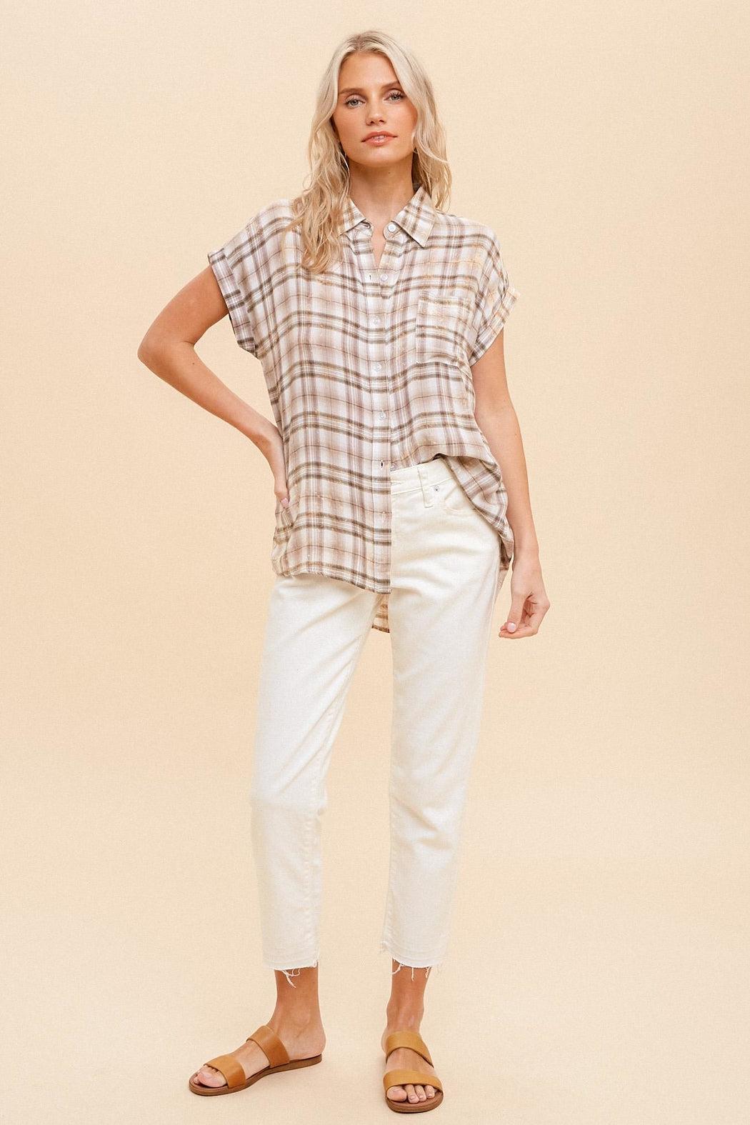 Khaki Plaid Shirt Product Image