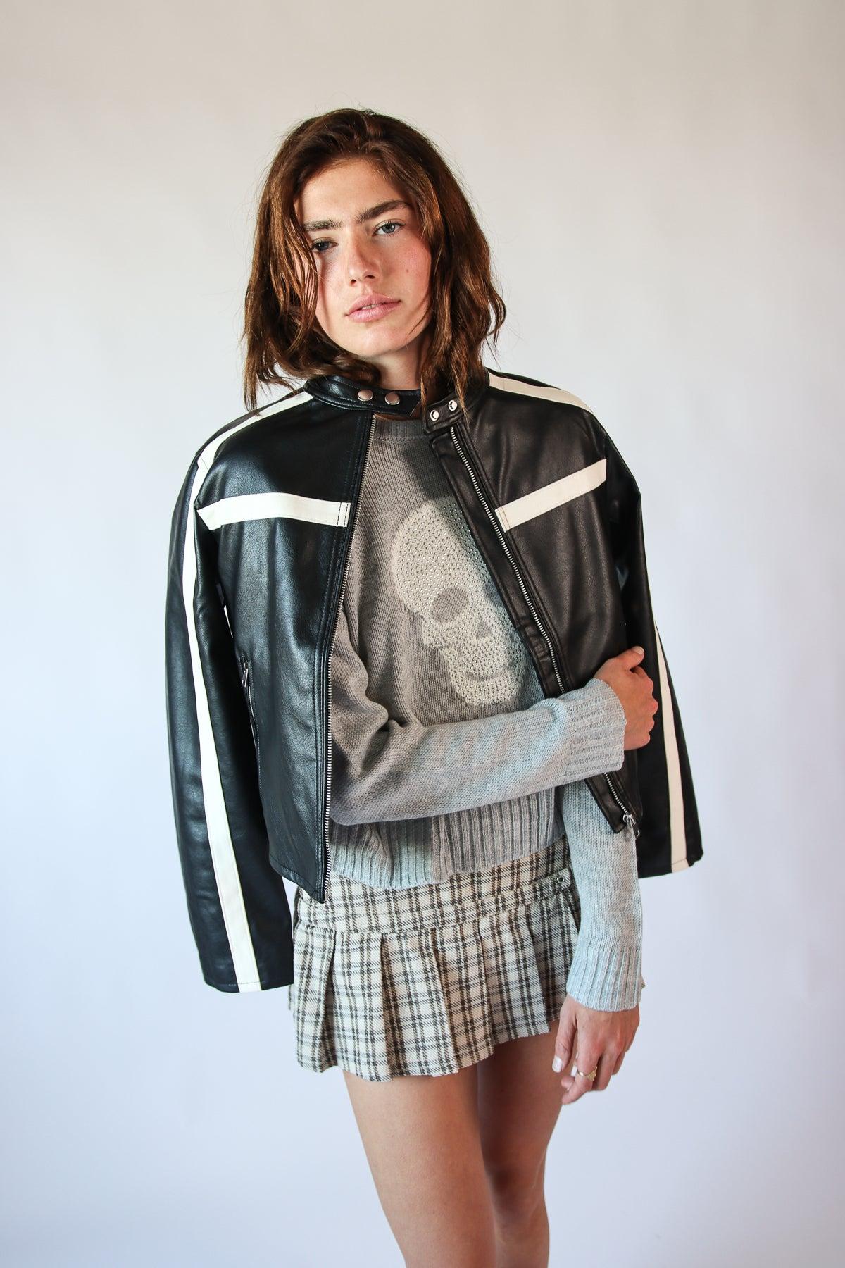 Stripe Moto Jacket Product Image