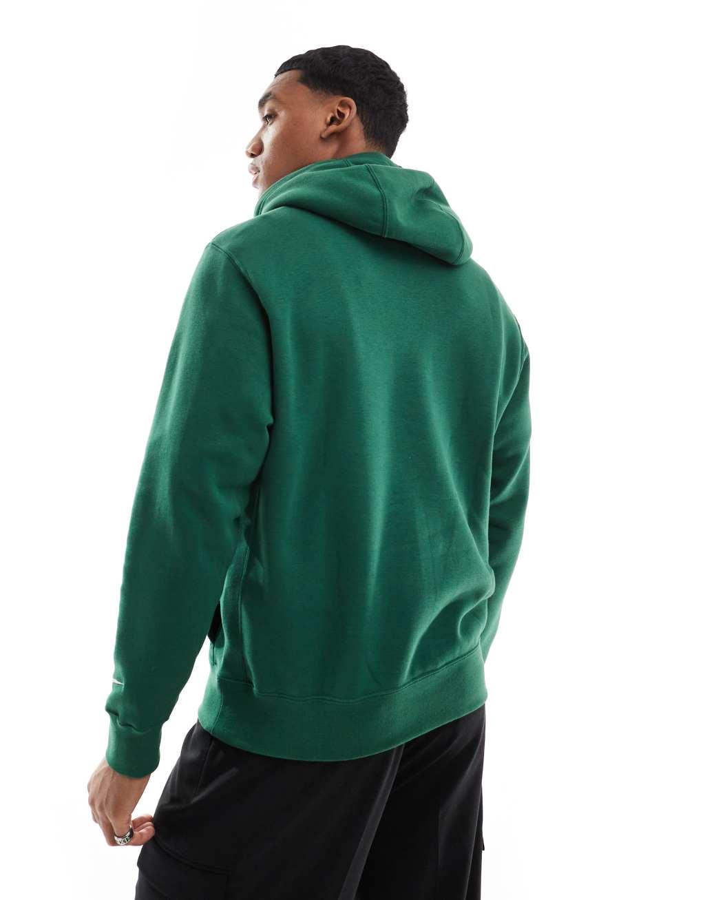 Nike Block 2.0 logo hoodie in dark green Product Image