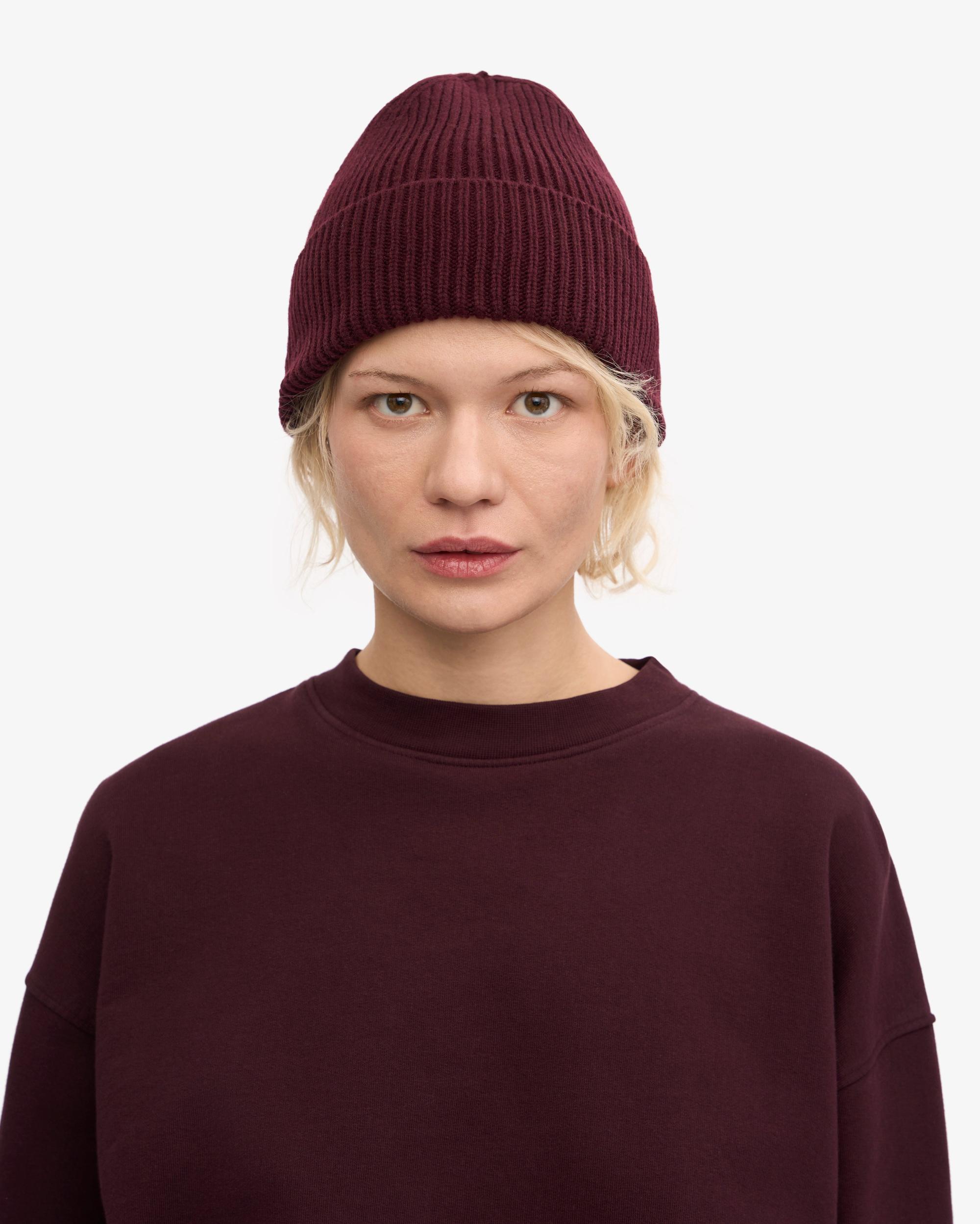 Merino Wool Beanie - Oxblood Red Product Image