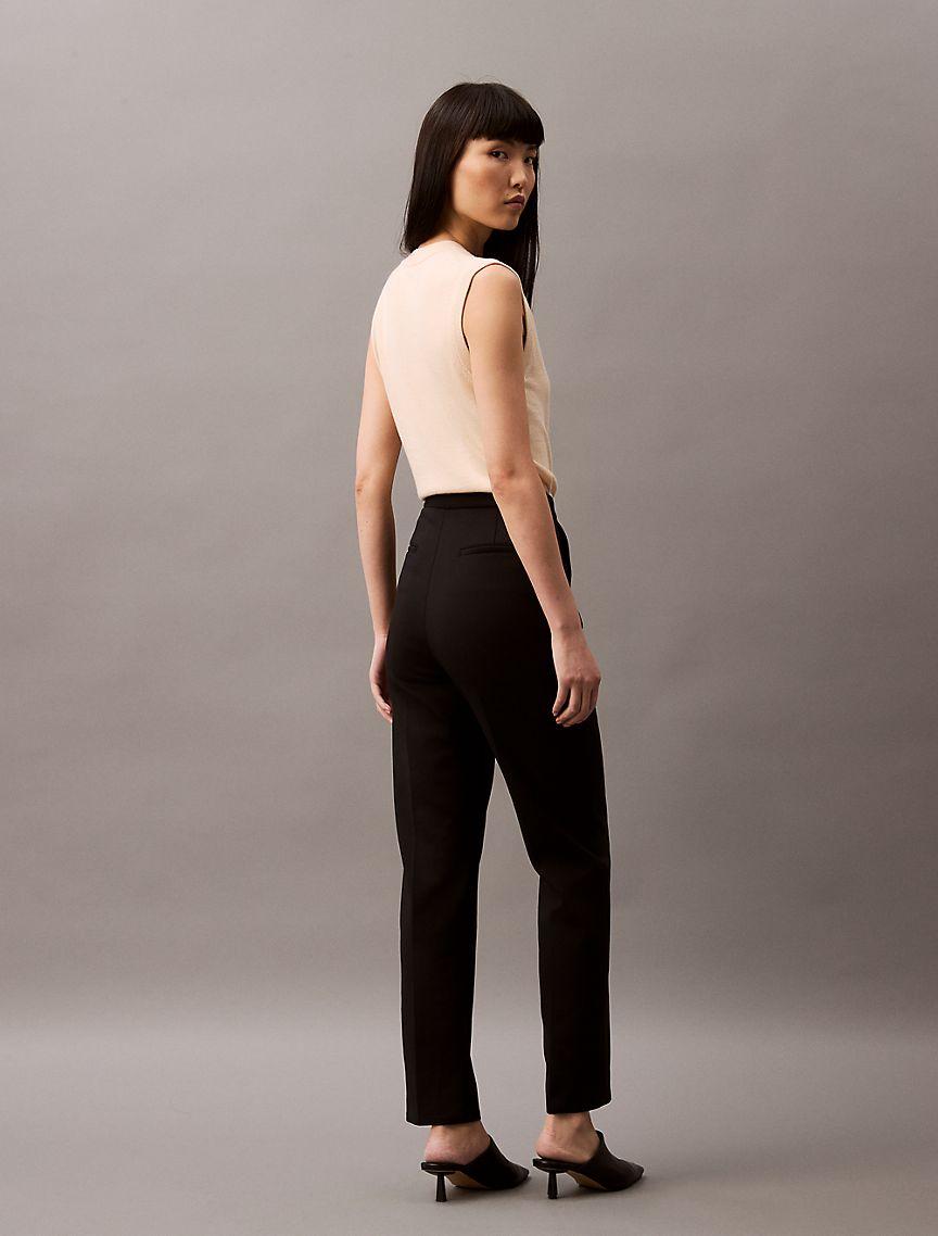 Calvin Klein Womens Smooth Slim Fit Pants - Black Product Image