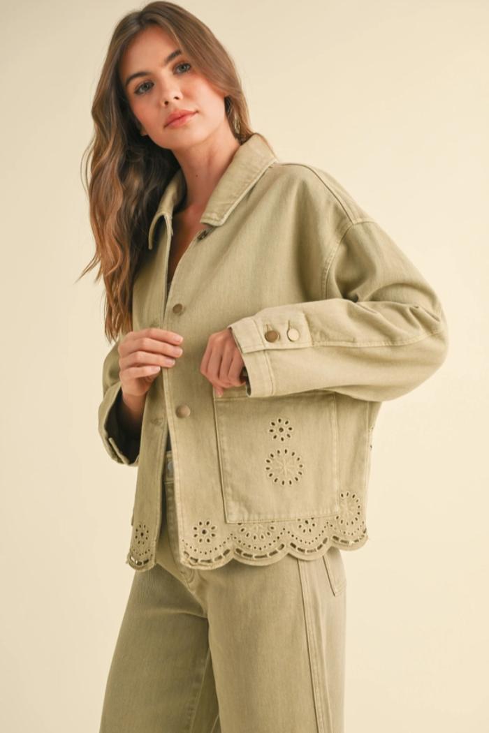 Embroidery Bottom Jacket Product Image