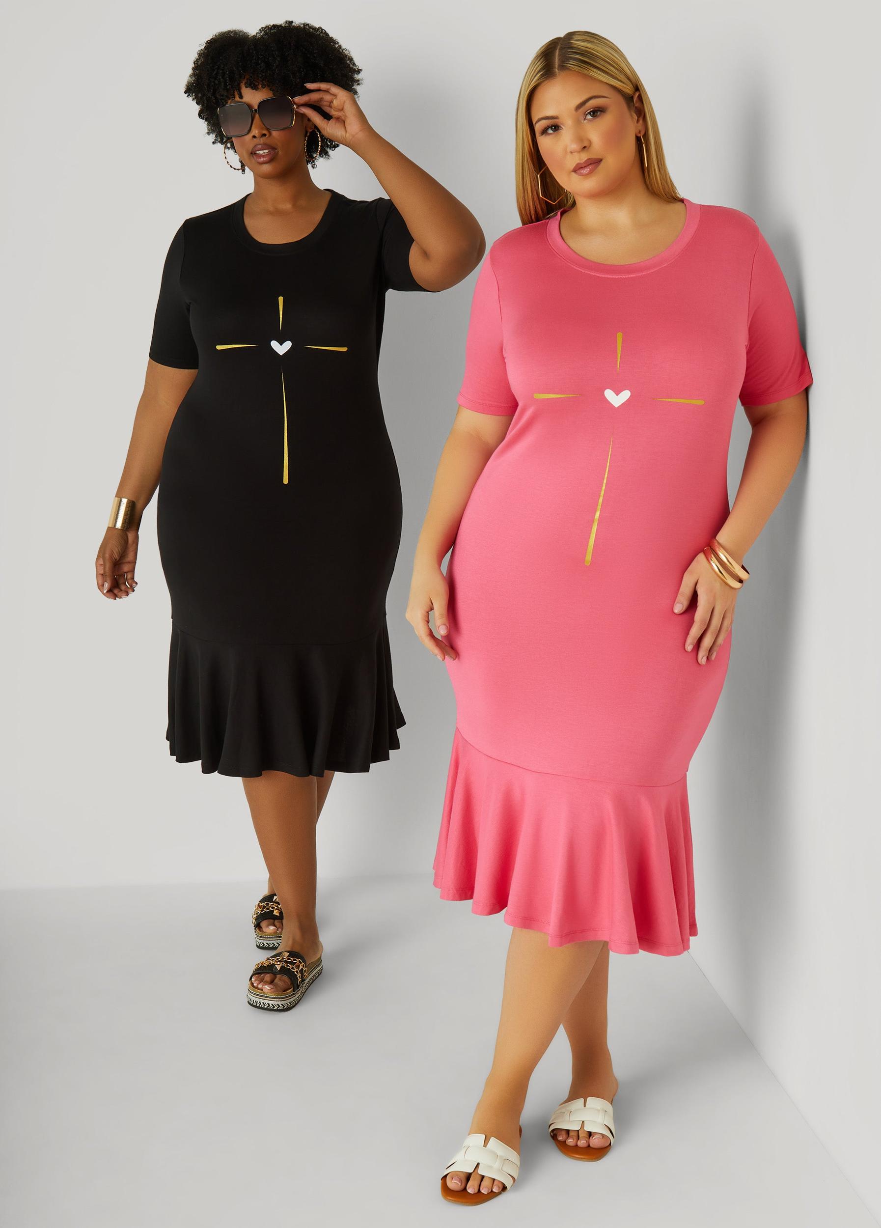 Heart Midi T Shirt Dress Product Image