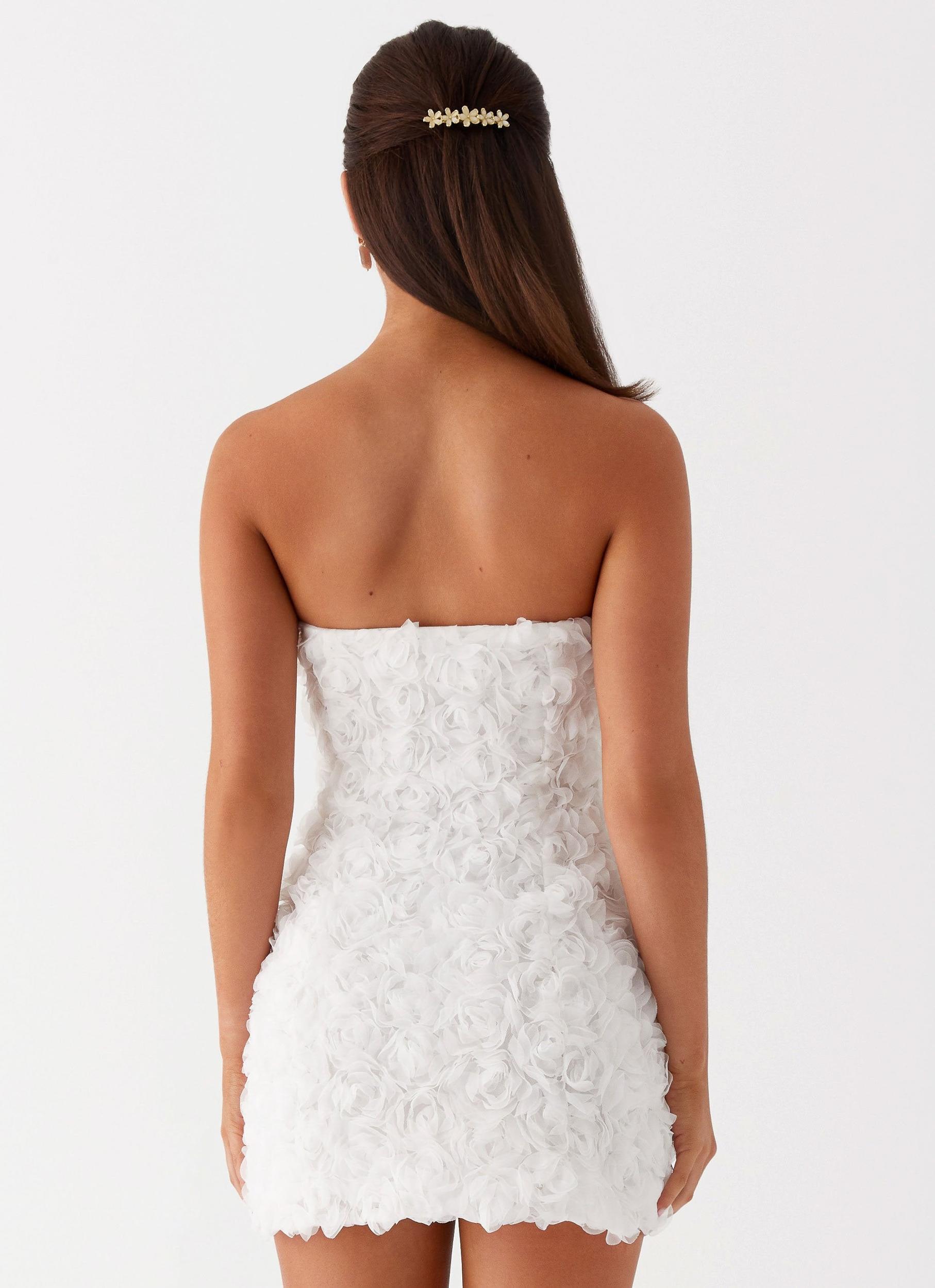 Ayanna Strapless Mini Dress - White Product Image
