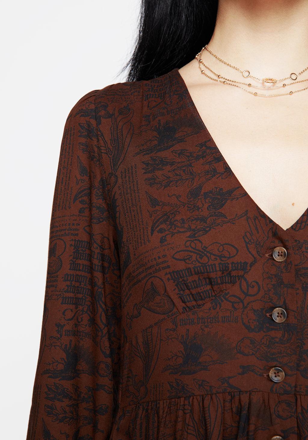 Daemonologie Woodcut Print Mini Dress Product Image