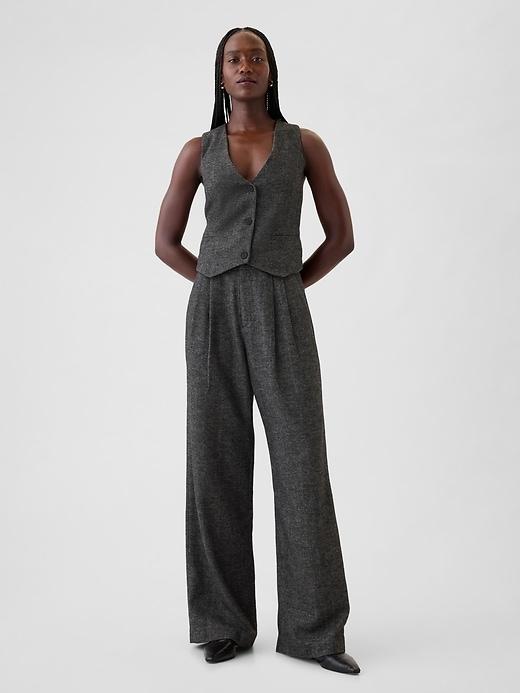 365 High Rise Brushed Twill Pleated Trousers Product Image