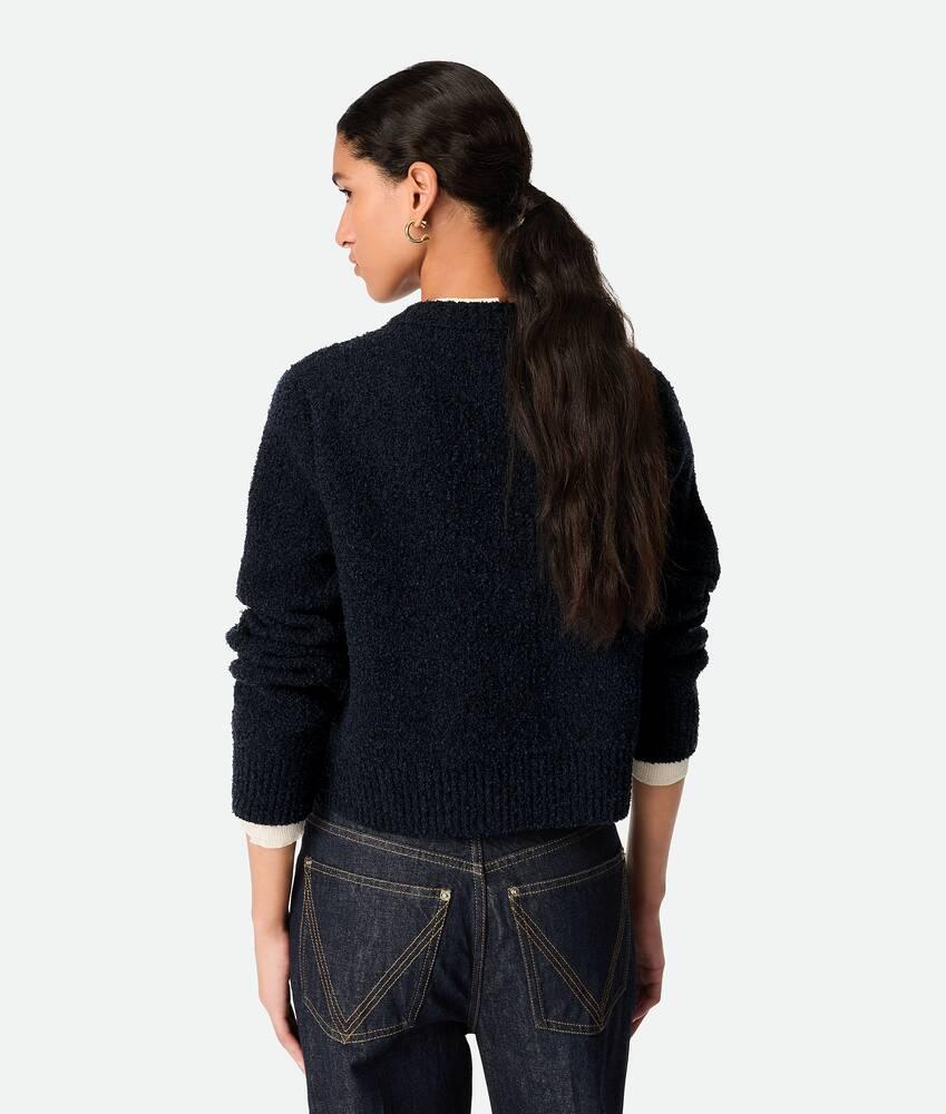 Women's Wool Boucle Cardigan in Navy Product Image