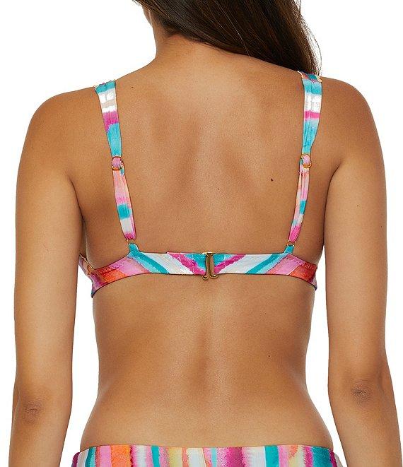 Lucky Brand Porto Covo Water Color Placement Print Tab Side Hipster Swim Bottom Product Image