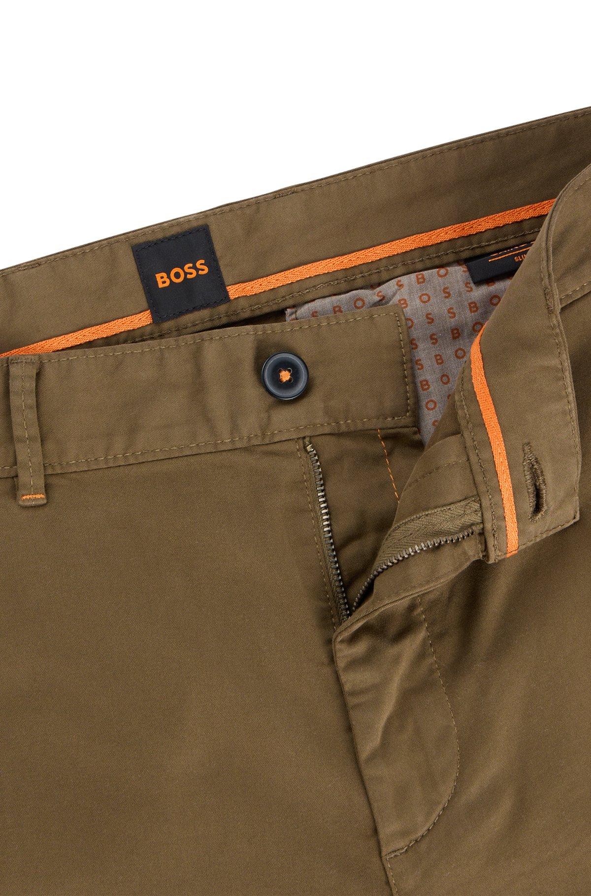 BOSS - Slim-fit chinos in stretch cotton - Light Green Product Image