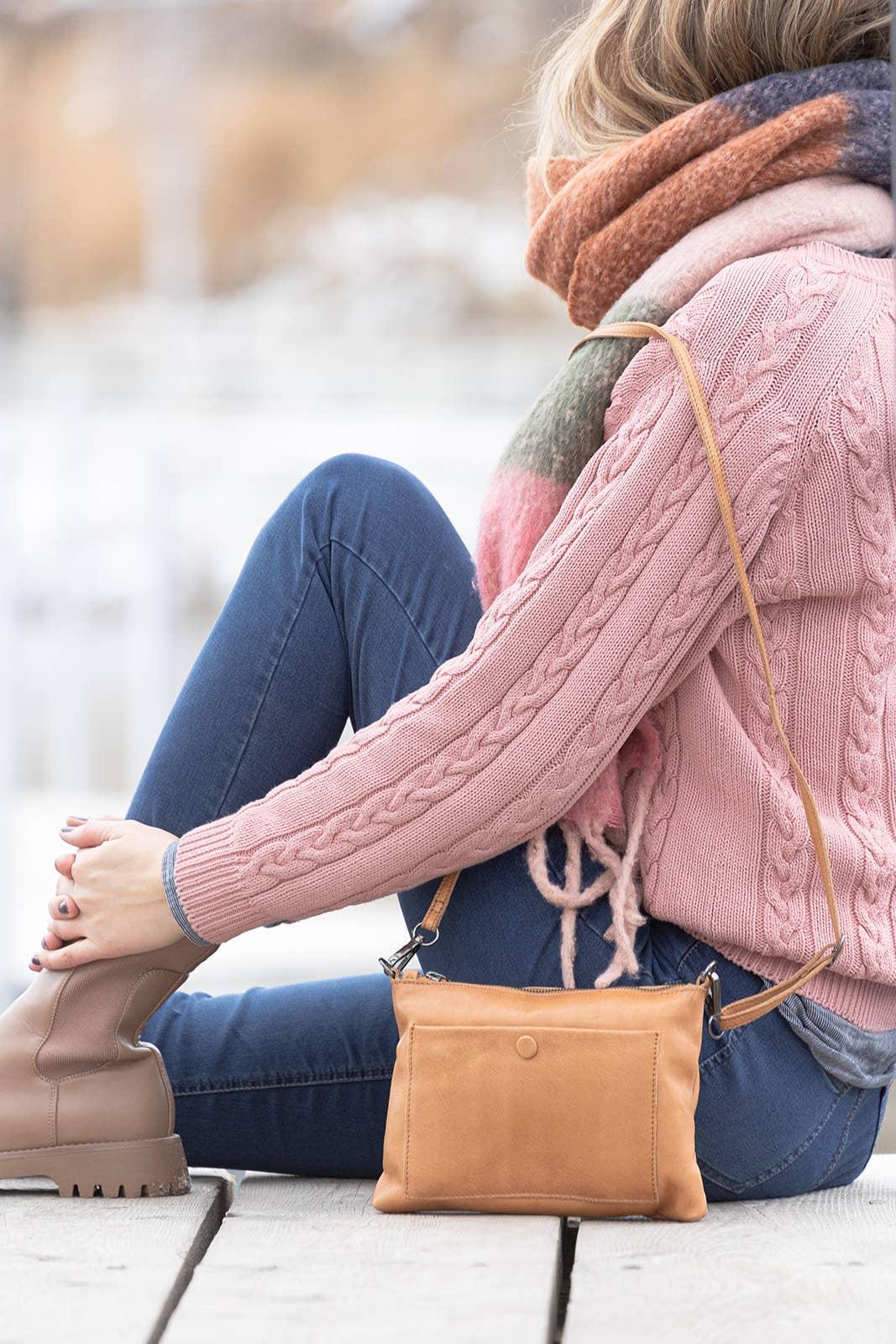 [MIA] SMALL CROSSBODY & CLUTCH | SUPER SOFT NAPPA LEATHER: TAN Product Image