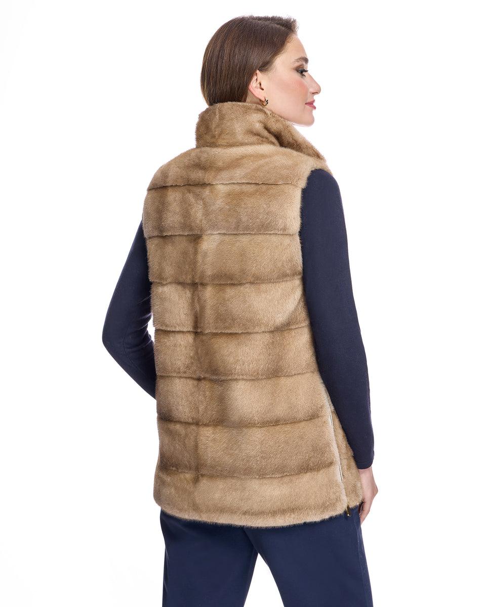 Mink Horizontal Vest With Side Vents Product Image