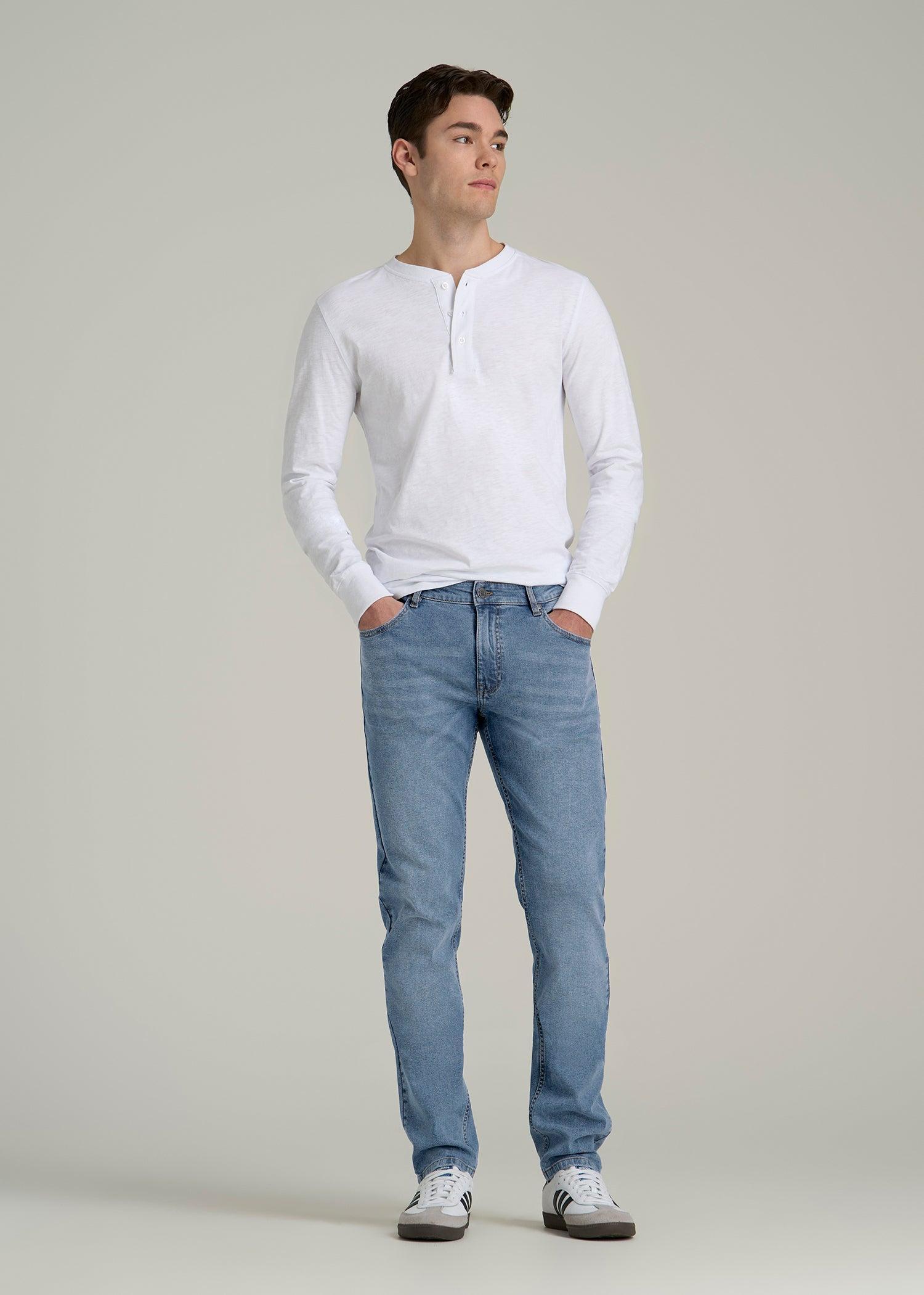 A.T. Basics Men's Carman Tapered fit Jeans for Tall Men in Tufts Blue Male Product Image