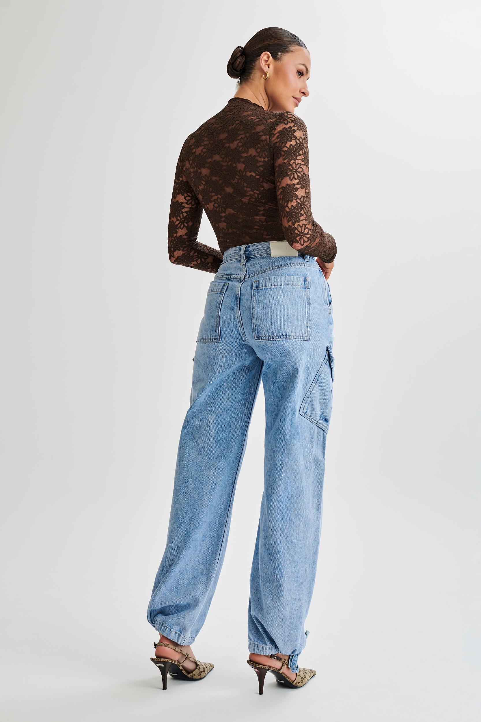 Renata Lace Long Sleeve Bodysuit - Chocolate Product Image